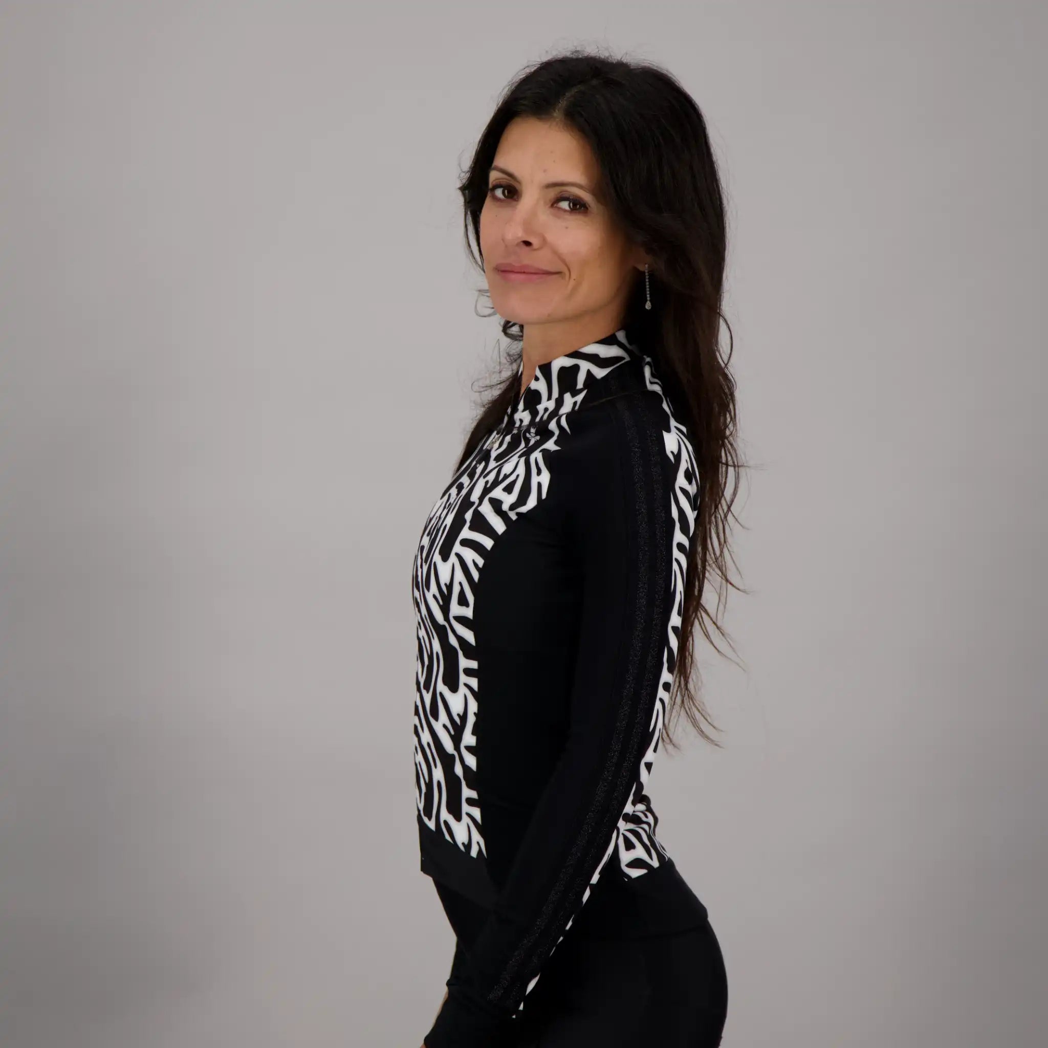 Long sleeve cycling jersey-Black Caldu