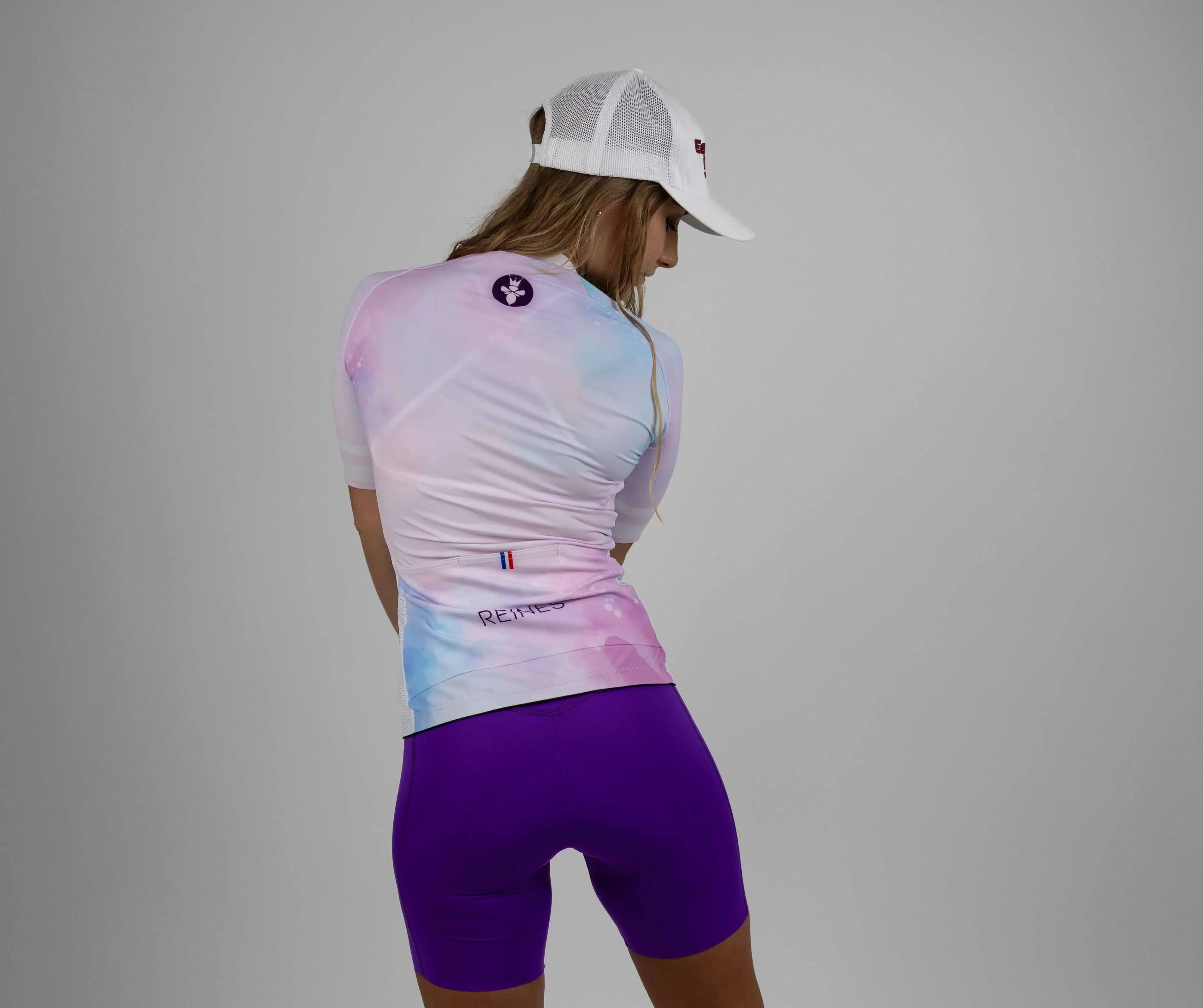 Maillot velo femme Aquarella Reines 4 poches arriere vue dos