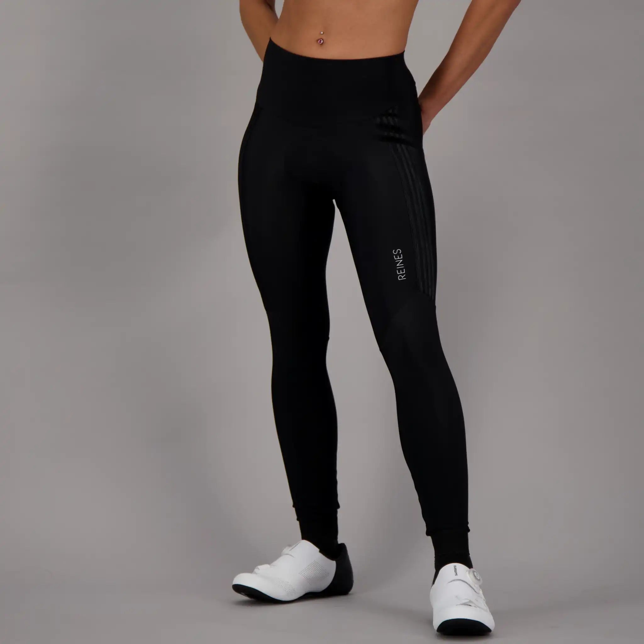 Women's Long Cycling Bib Shorts-Black Caldu