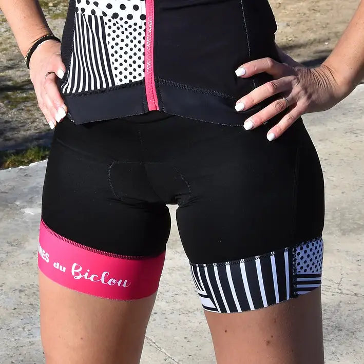 Cuissard velo femme rembourre Strip and Dot