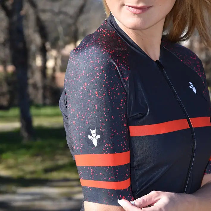 Maillot Cyclisme Femme Red Grunge