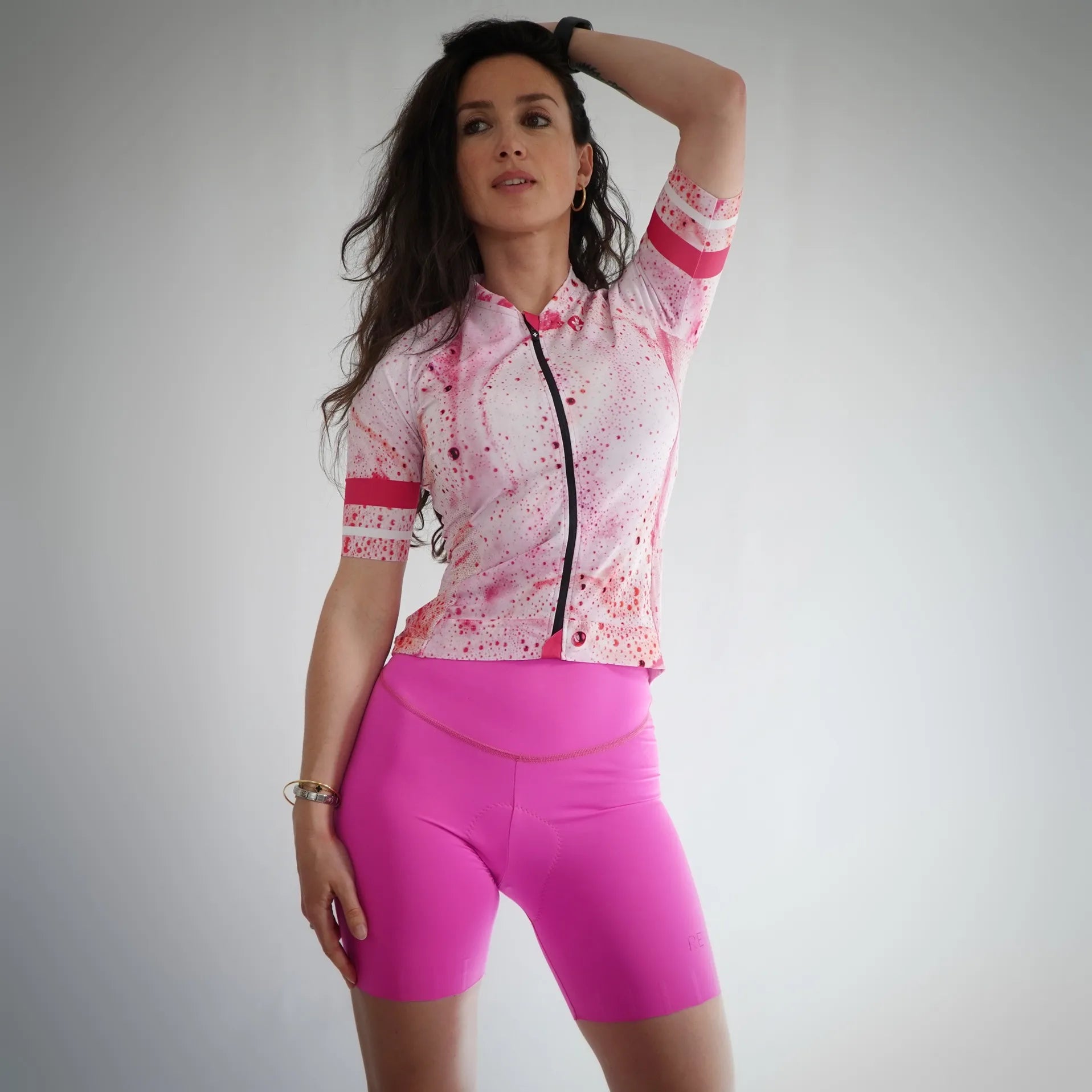 Maillot vélo femme rose Roska Bubble idéal longue distance été